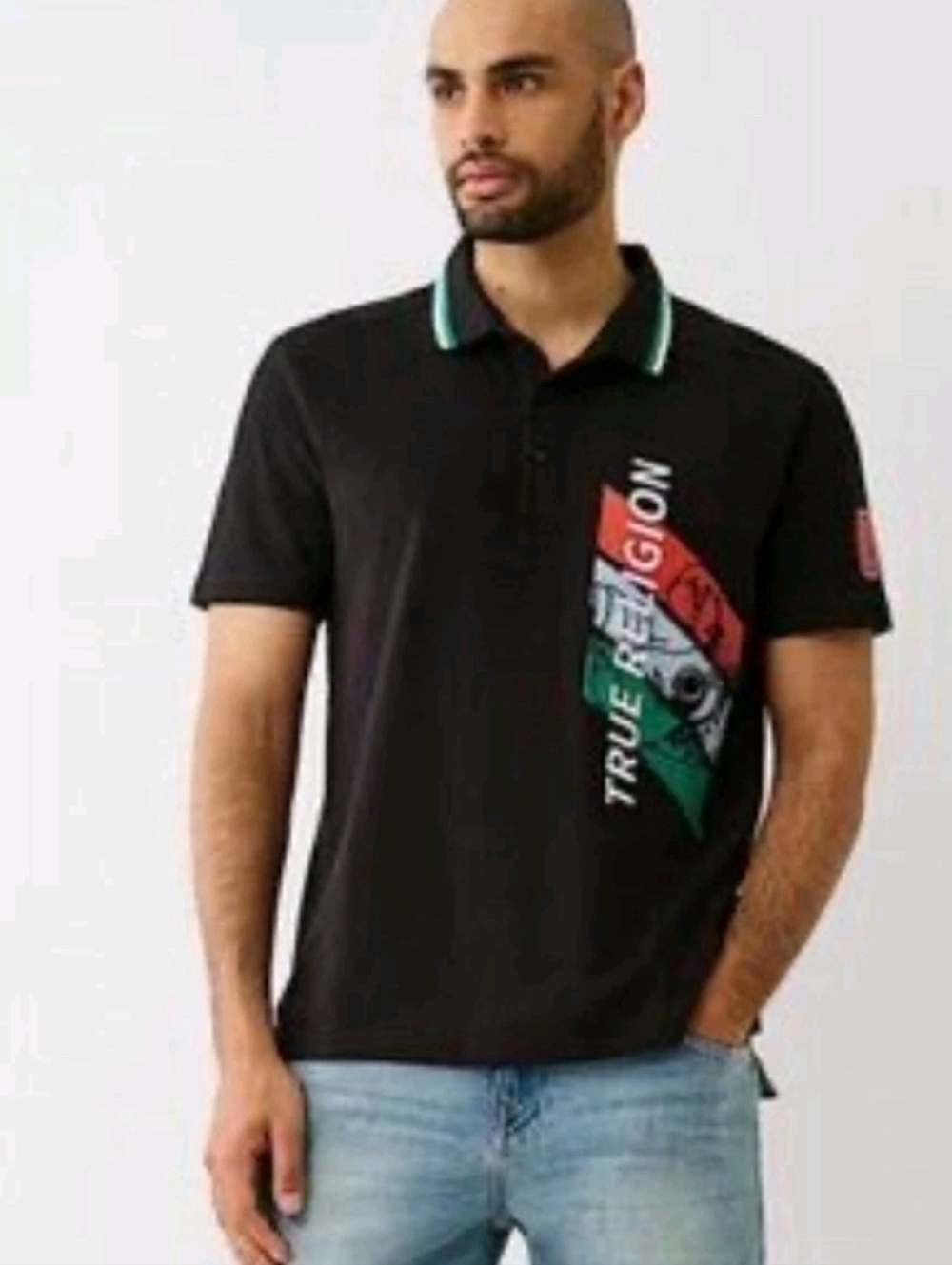 True Religion Sport Buddha relaxed polo shirt Jet Black Small